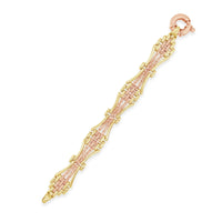 9ct Rose & Yellow Gold Tapered Gate Bracelet