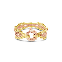 9ct Rose & Yellow Gold Tapered Gate Bracelet
