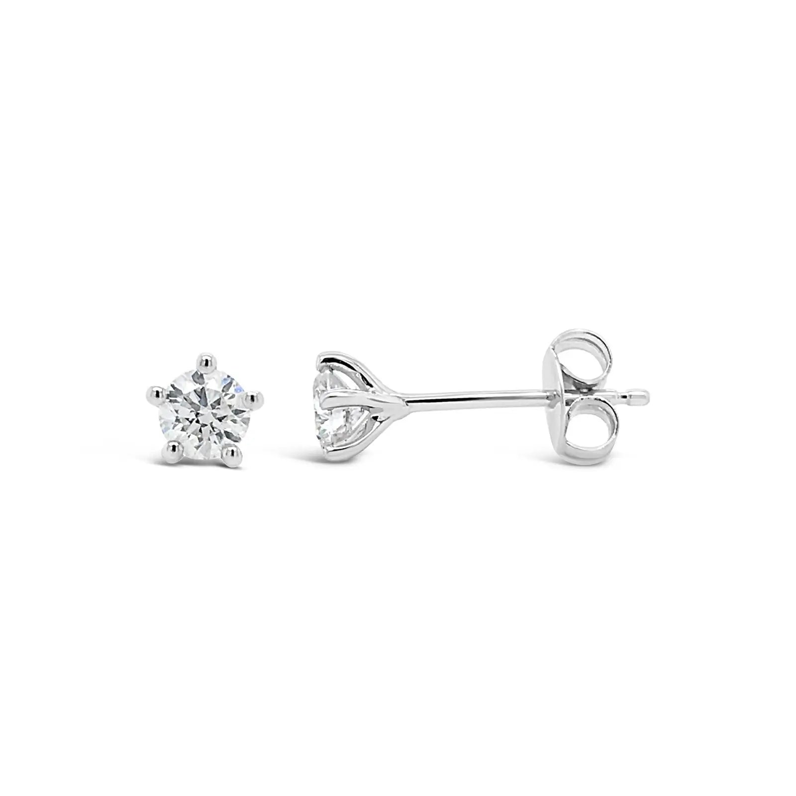 9ct White Gold 5 Claw 0.40ct Diamond Studs