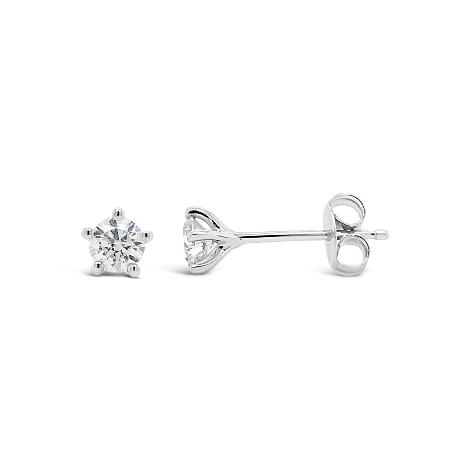 9ct White Gold 5 Claw 0.42ct Diamond Studs