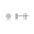 9ct White Gold Diamond Flower Stud Earrings
