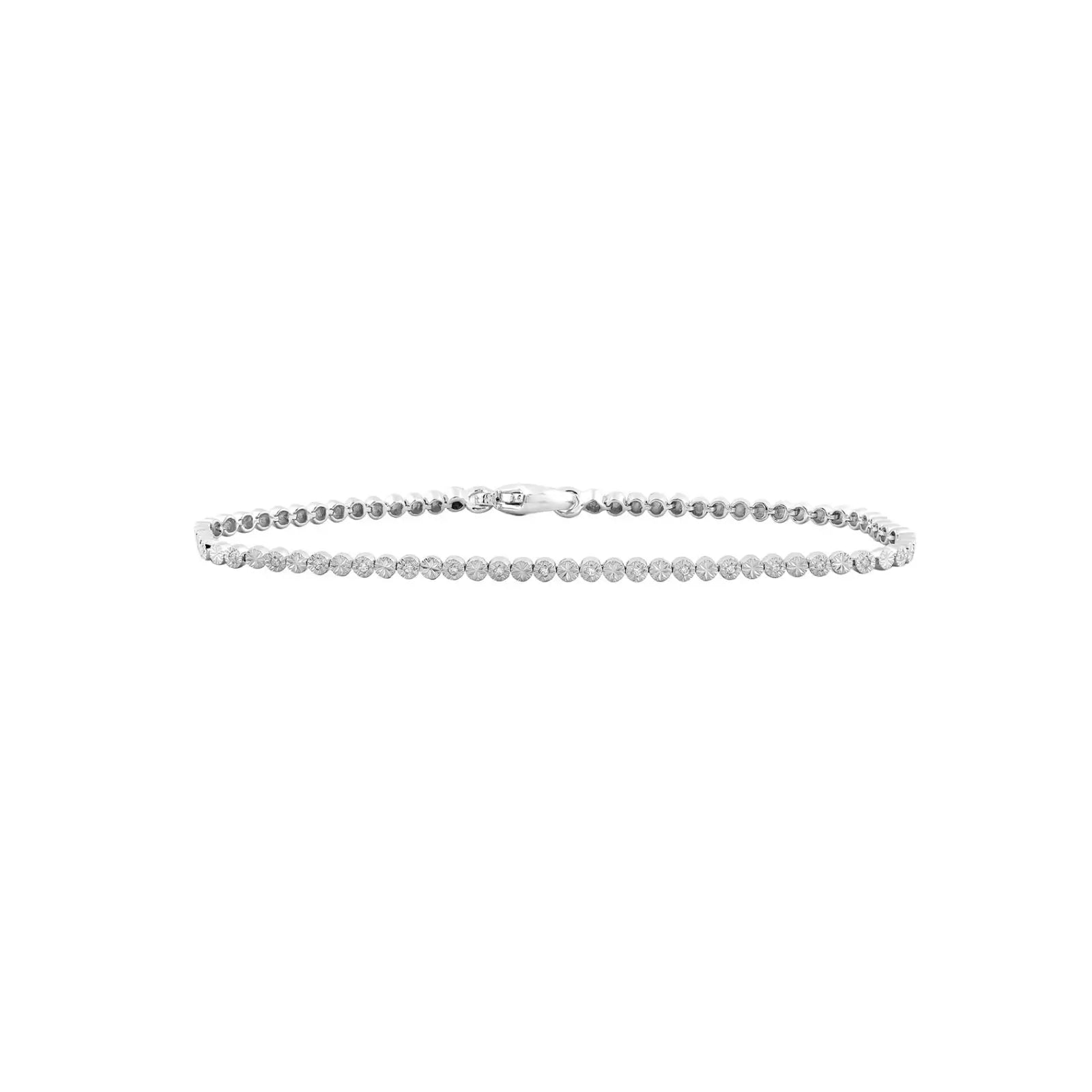 9ct White Gold Diamond Set Bracelet