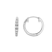 9ct White Gold Graduating Diamond Huggies