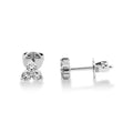 9ct White Gold Three Stone Diamond Set Earrings