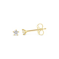 9ct Yellow Gold 5 Claw Brilliant Cut Diamond Studs