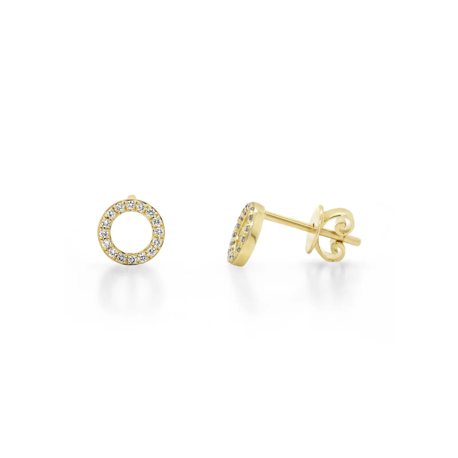 9ct Yellow Gold Circle Diamond Studs