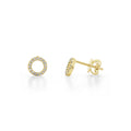 9ct Yellow Gold Circle Diamond Studs
