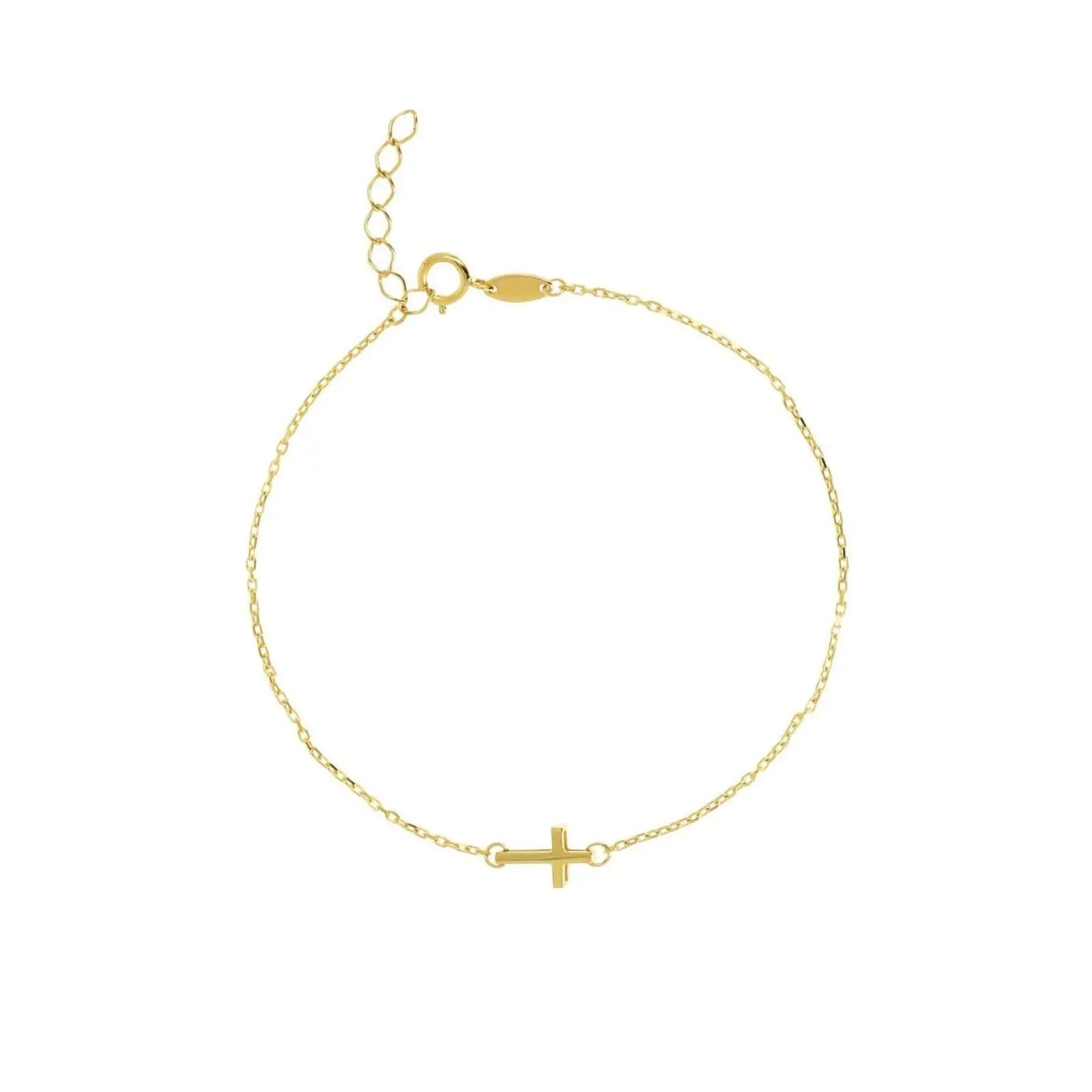 9ct Yellow Gold Forzatina Cross Bracelet