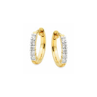 9ct Yellow Gold Lab Grown Diamond Huggie Earrings