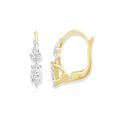 9ct Yellow Gold Off Set Diamond Earrings