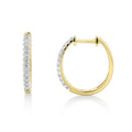9ct Yellow Gold Oval Diamond Huggies