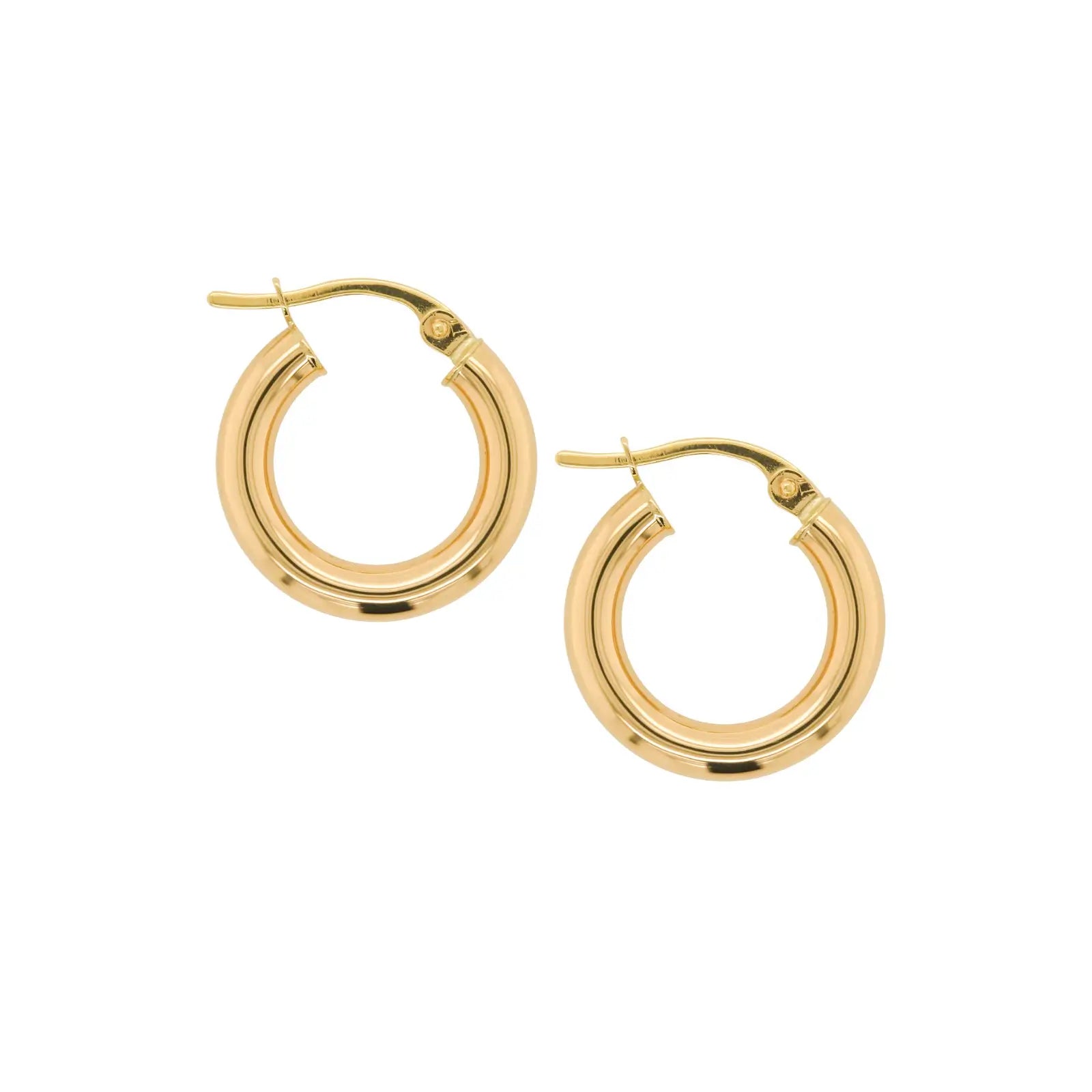 9ct Yellow Gold Plain Italian Small Hoop Earrings