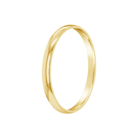9ct Yellow Gold Silver Filled Half Round Bangle