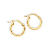 9ct Yellow Gold Silver Filled Hoops
