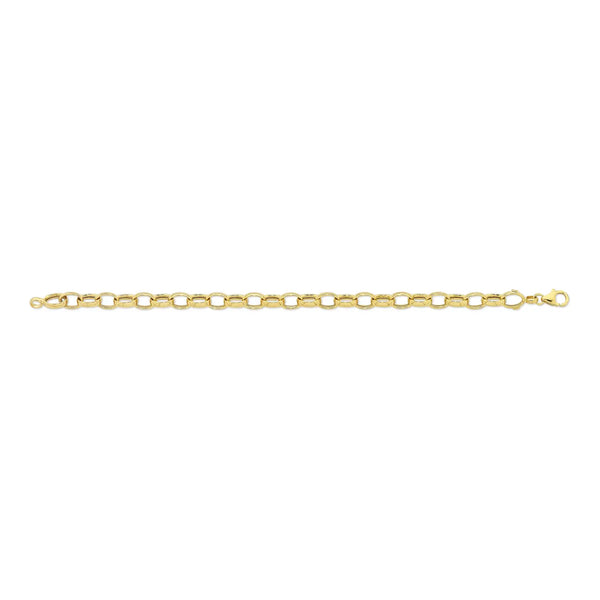 9ct Yellow Gold Silver Filled Oval Link Bracelet