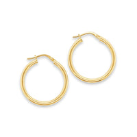 9ct Yellow Gold Silver Filled Round Hoop