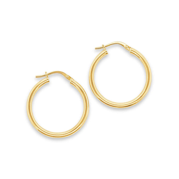 9ct Yellow Gold Silver Filled Round Hoop