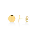 9ct Yellow Gold Solid Disc Earrings