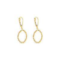 9ct Yellow Gold Tear Drop Diamond Cut Ball Earrings