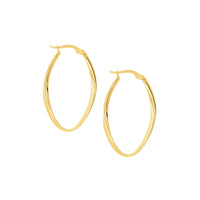 9ct Yellow Gold Thin Oval Hoops