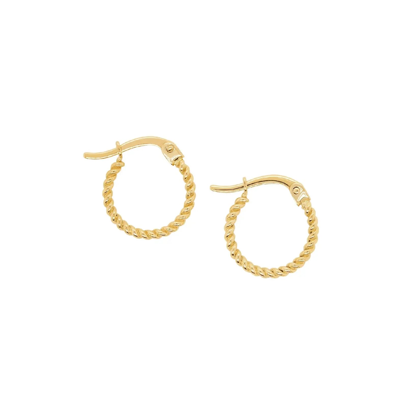 9ct Yellow Gold Twist Hoop Earrings