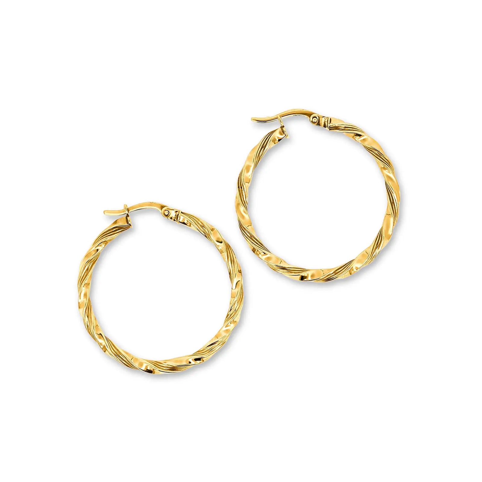 9ct Yellow Gold Twist Hoops