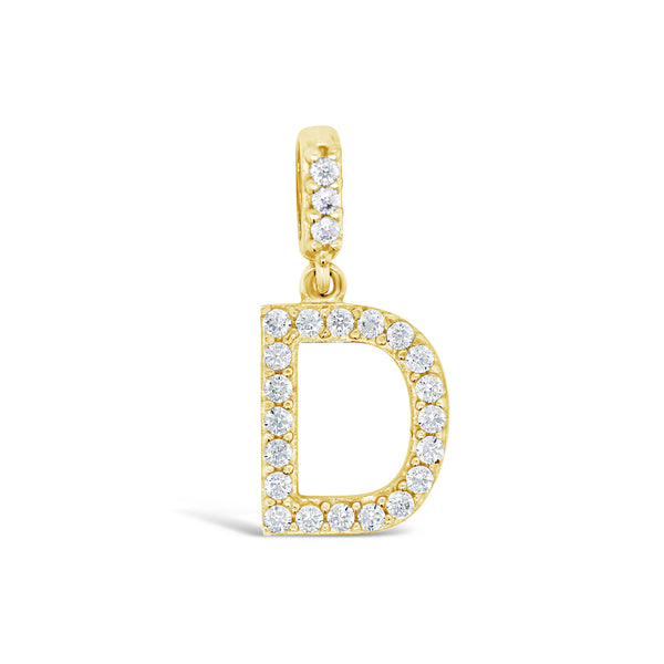 9ct Yellow Gold Cubic Zirconia Set Letter D Pendant - alternate view