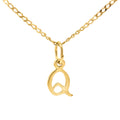 9ct Yellow Gold Block Initial Letter Q