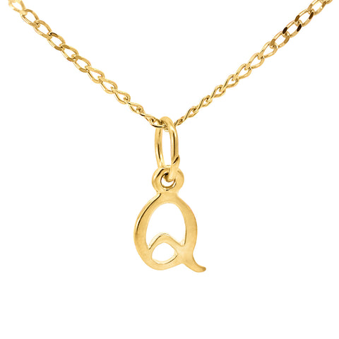 9ct Yellow Gold Block Initial Letter Q - alternate view