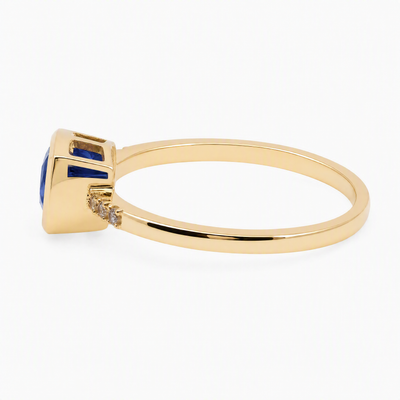 9ct Yellow Gold Tanzanite & Lab Grown Diamond Dress Ring - alternate