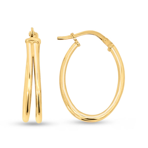 9ct Silver Filled Oval Hoop Earrings - alternate view