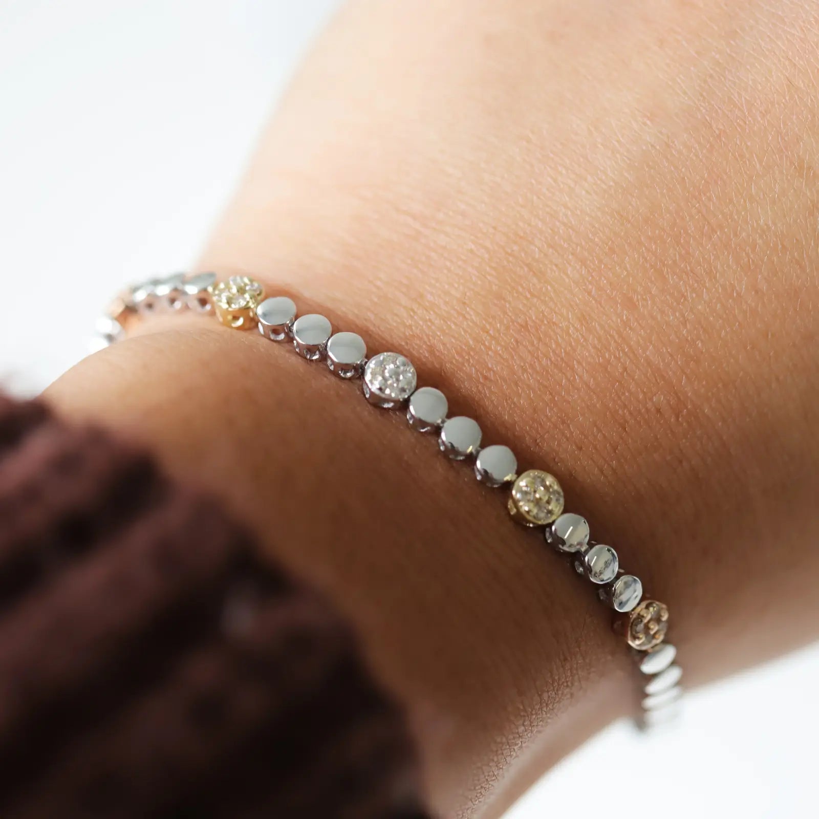 Dreamtime Silver & 9ct 3 Tone Australian Diamond Set Bracelet