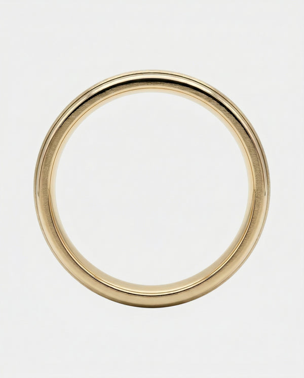 Men's 9ct Yellow Gold And Titanium Geometric Patterned Wedding Ring - alternate view