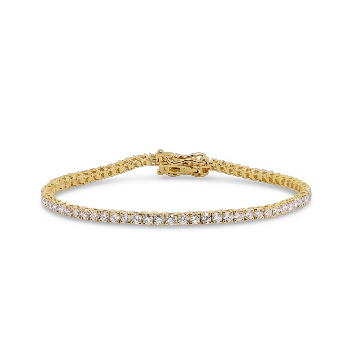 9ct Yellow Gold 3.00ct Lab Grown Diamond Tennis Bracelet