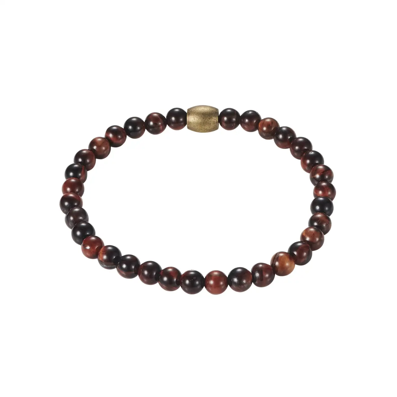 Men's Red Tiger Eye Bead Bracelet