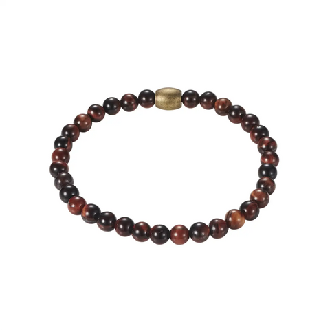 Men's Red Tiger Eye Bead Bracelet