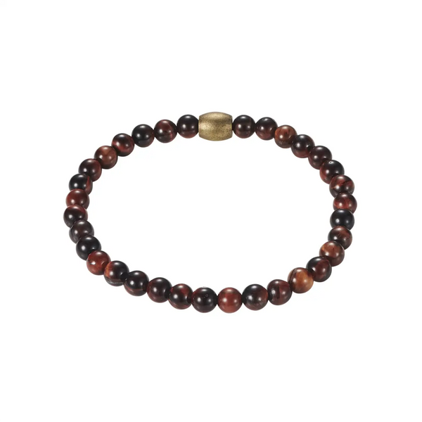 Men's Red Tiger Eye Bead Bracelet
