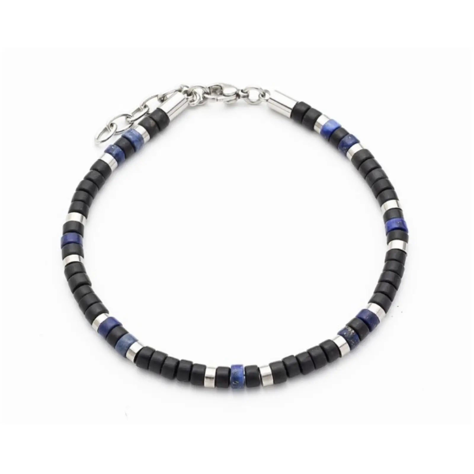 Men's Agate & Lapis Stone Bracelet