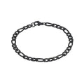 Mens Black Stainless Steel Figaro Bracelet