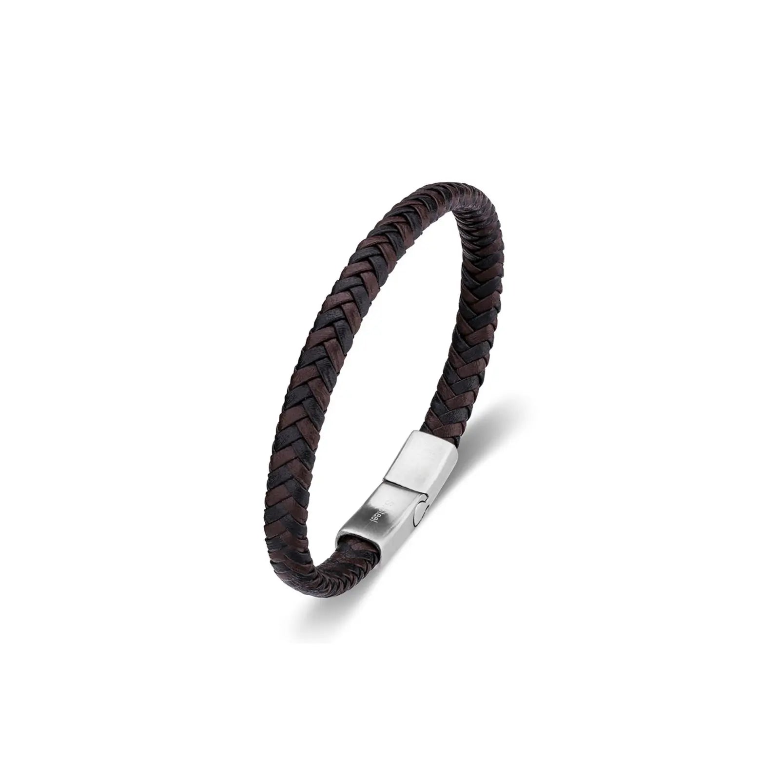 Mens Brown And Black Leather Bracelet