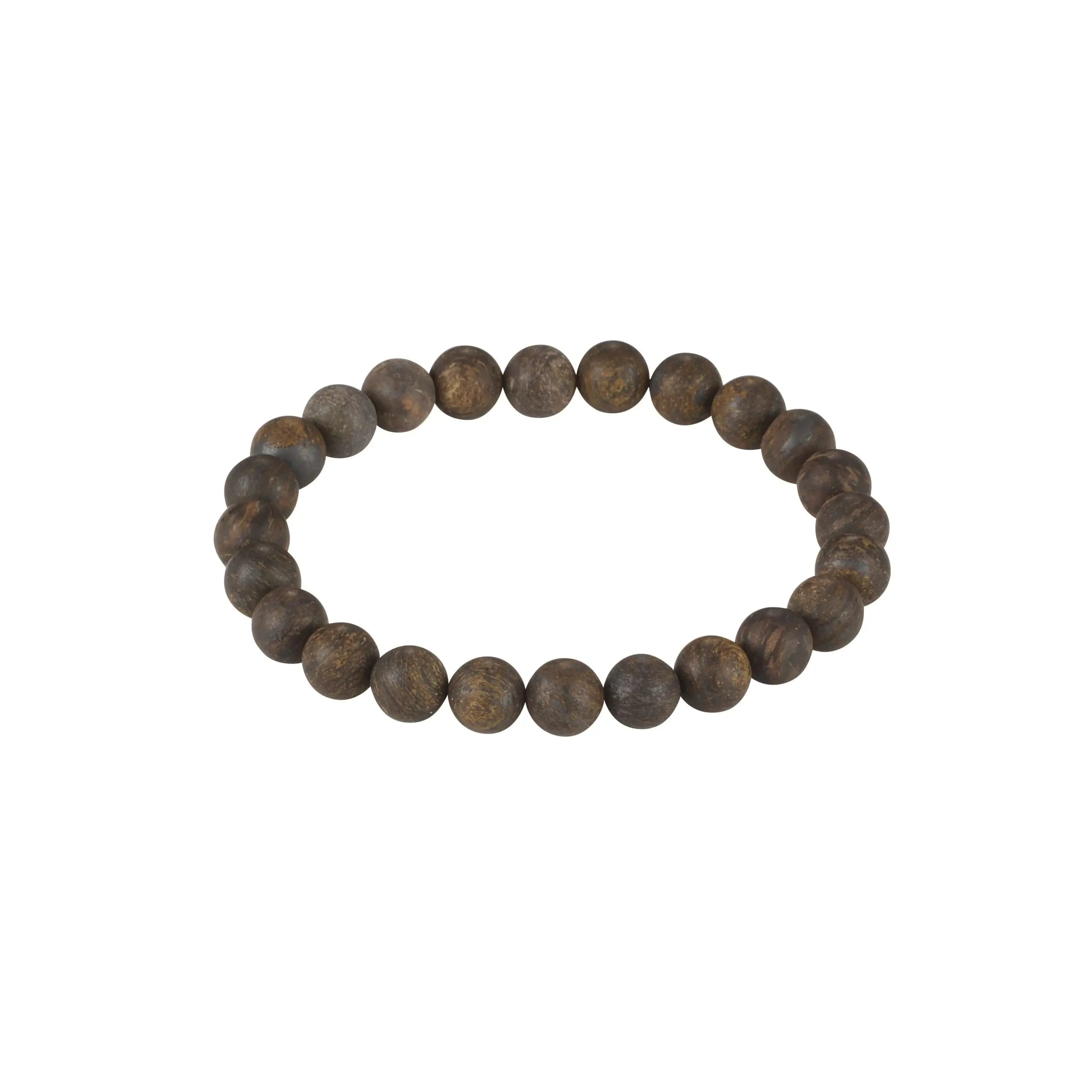 Mens Savage Bronzite Stone Bead Bracelet