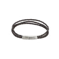 Mens Triple Strand Italian Leather Bracelet