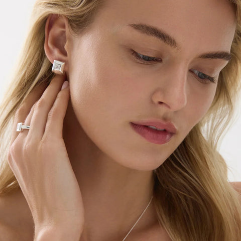 Najo Halo Cubic Zirconia Huggie Earrings - alternate view