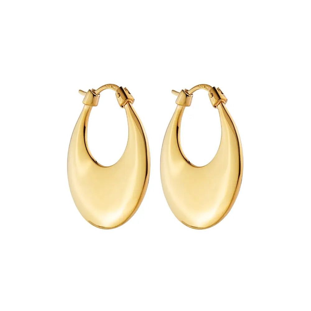 Najo Crescent Yellow Gold Hoop Earrings