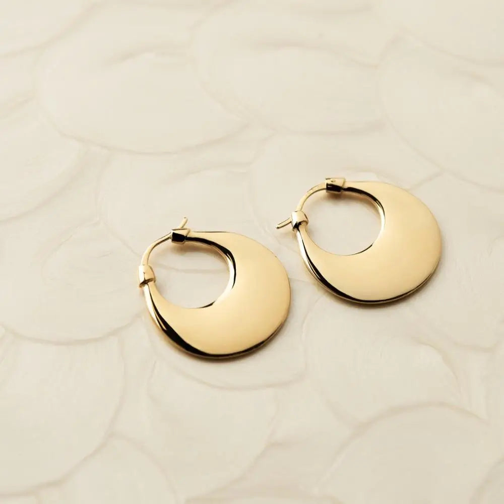 Najo Crescent Yellow Gold Hoop Earrings