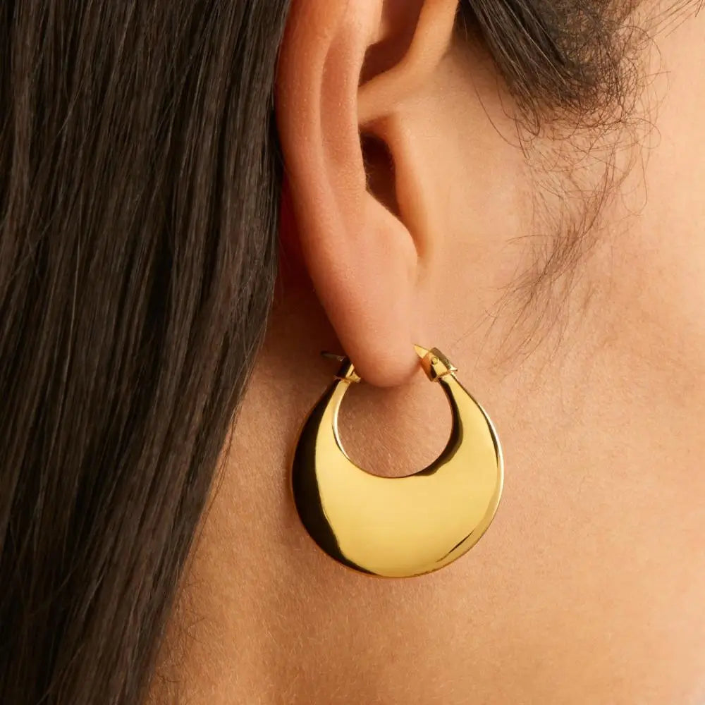 Najo Crescent Yellow Gold Hoop Earrings