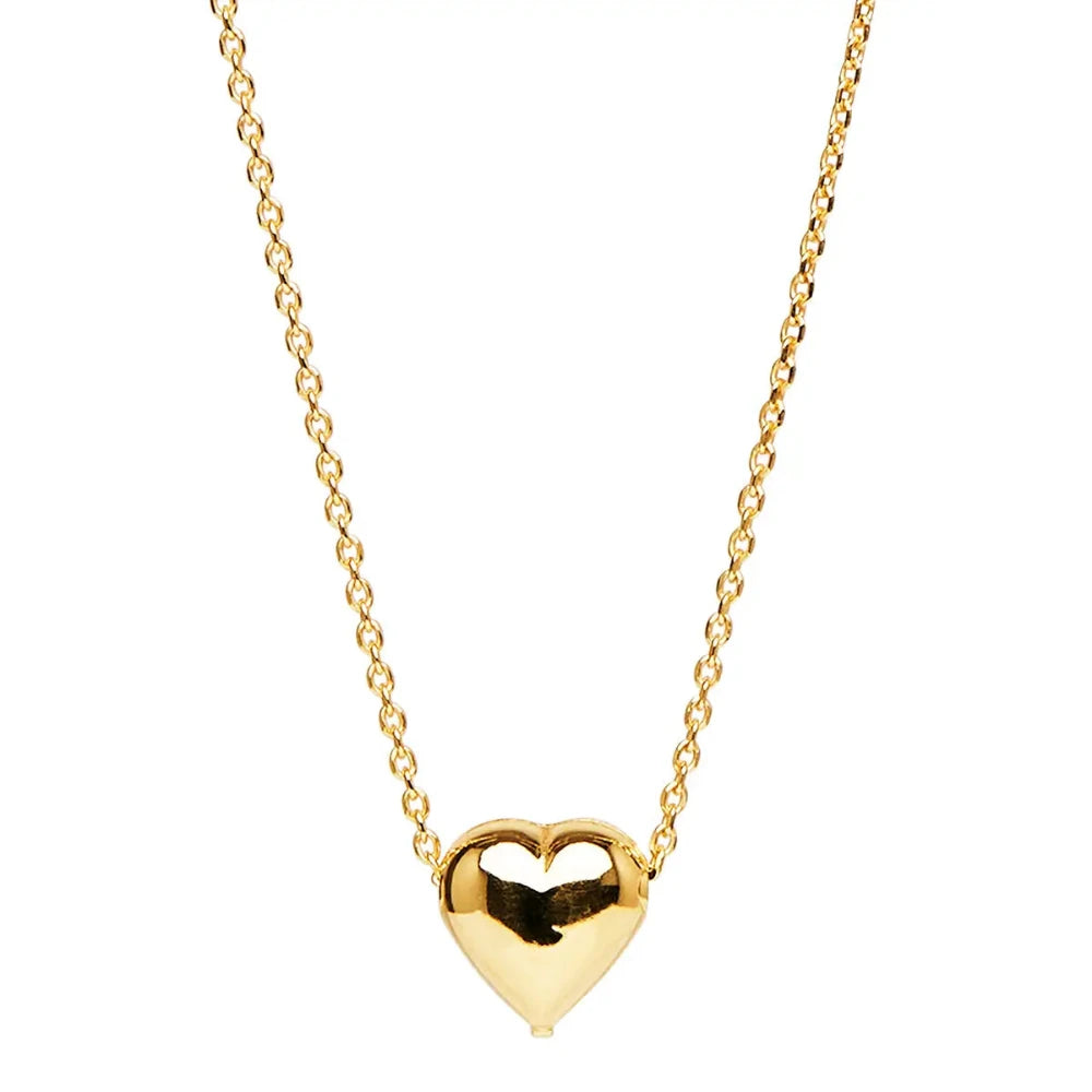 Najo Gold Plated Amore Puff Heart Necklace