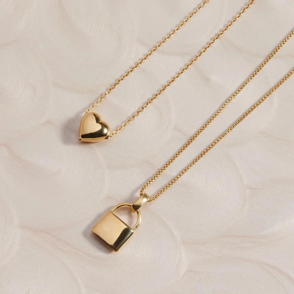 Najo Gold Plated Amore Puff Heart Necklace