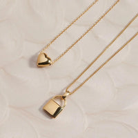 Najo Gold Plated Amore Puff Heart Necklace