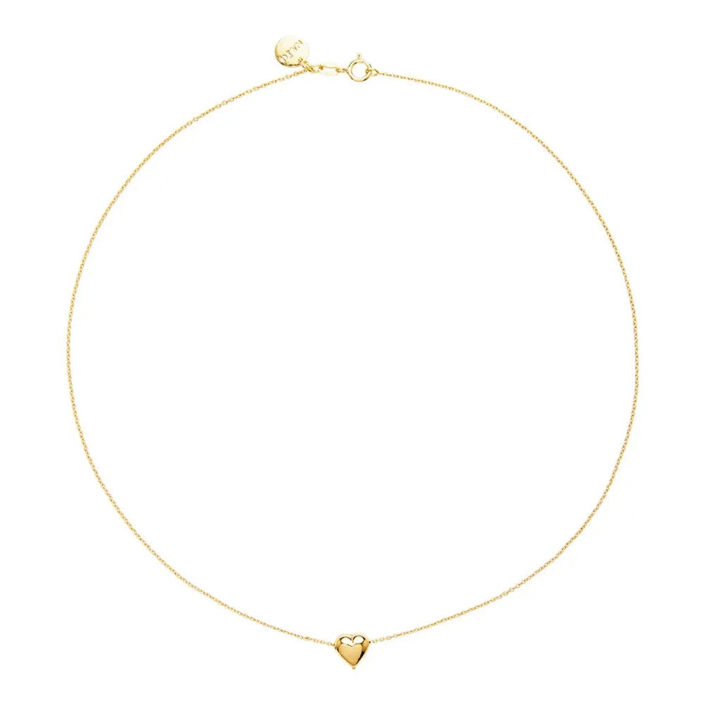 Najo Gold Plated Amore Puff Heart Necklace